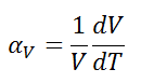 volumetric thermal expansion coefficient